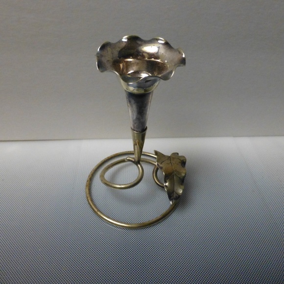 Silverplate rose bud holder removable top